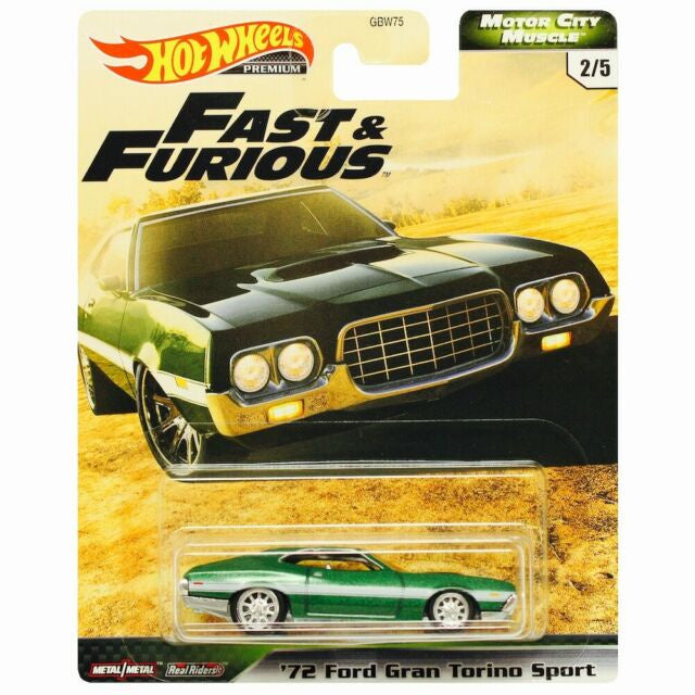 Hot Wheels Premium Motor City Muscle Fast & Furious '72 FORD GRAN TORINO SPORT (Fast & Furious)