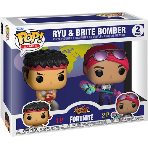 Pop! Games RYU & BRITE BOMBER 2-Pack (Street Fighter)(Fortnite)