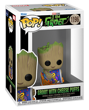 Pop! Marvel GROOT in ONESIE w/CHEESE PUFFS (I am Groot)(Available for Pre-Order)